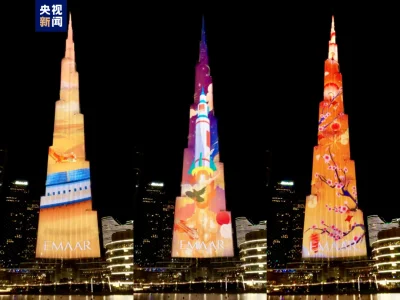 龙腾盛世！中央广播电视总台新春灯光秀连续第五年点亮世界最高楼