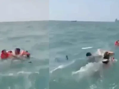 惊险！泰国甲米府出现游船事故！7名中国游客掉入海中！