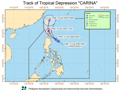 热带低压“卡丽纳”形成 未来两日吕宋多地将有雨
