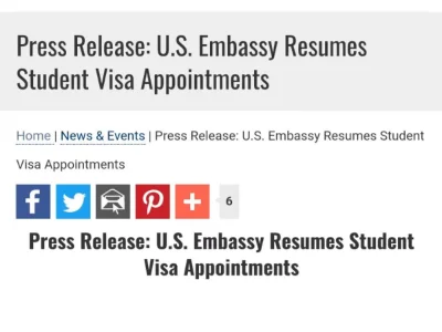 美国驻缅甸使馆重启留学签证申请