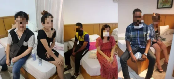 马来西亚警方当场抓获5名卖淫女和3名嫖客