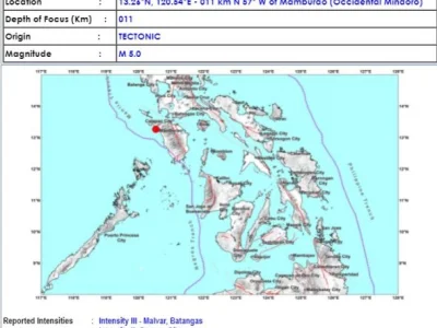 菲律宾吕宋岛南部发生5级中强震 首都区略有震感