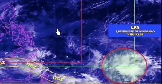 新气旋或于元旦前，逼近菲律宾棉兰佬岛东部