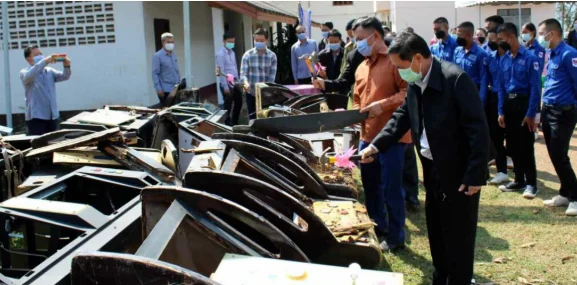 老挝波乔省销毁从中国非法进口和使用的游戏机