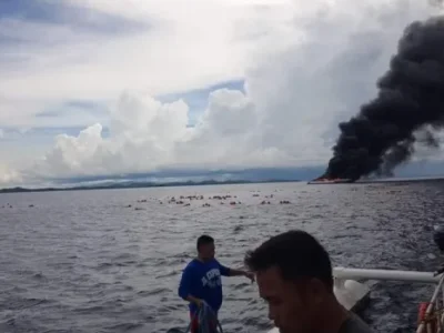 菲律宾薄荷省外海客船突发大火 163人获救1人死亡