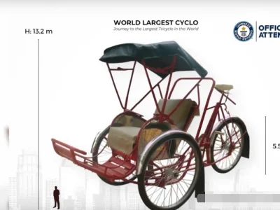 柬青年欲打造最大人力三轮车，打破世界纪录！