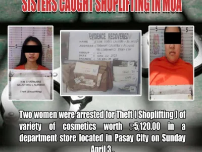 姐妹两MOA商场内盗窃化妆品及饰品被捕