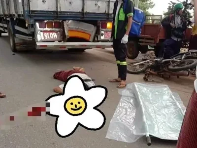 缅甸彬乌伦昂羌达村，一辆摩托车撞上停着的卡车，骑车人当场死亡