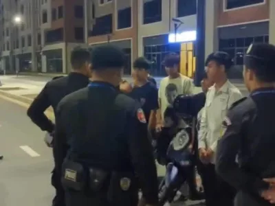 夜间飙车扰乱秩序，金边8名不良少年被捕！