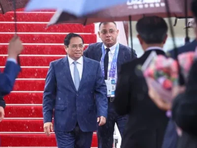 越南政府总理范明正抵达中国，开始出席2023中国—东盟博览会和中国—东盟商务与投资峰会
